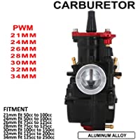 Carburador PWK para motocicleta de 24 mm para Honda- Suzuki- Kawasaki- Yamaha de 50 cc a 100 cc ATV Dirt Bike (negro)